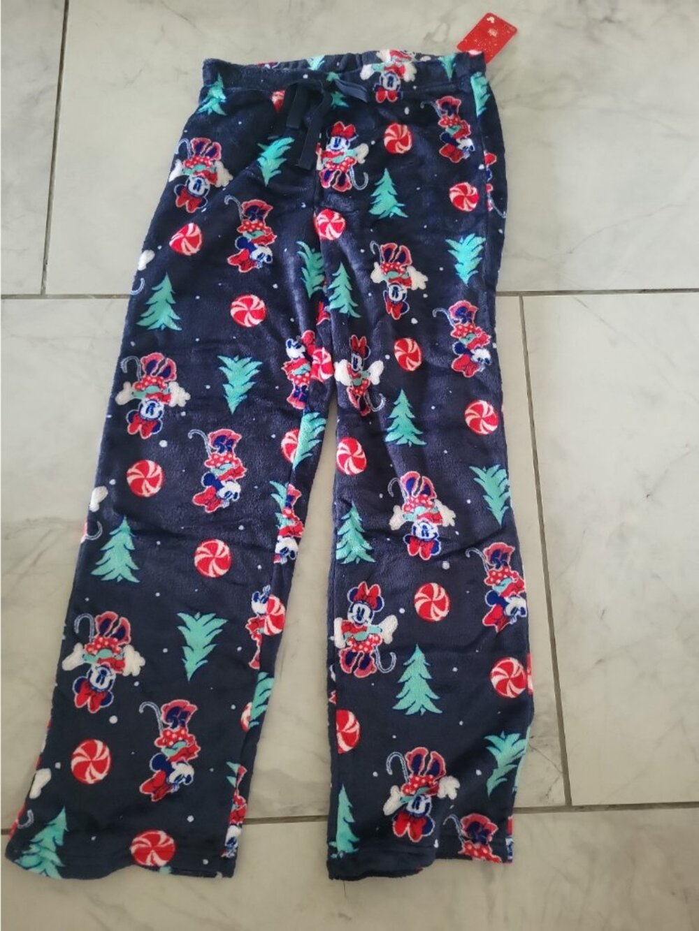 Womens Disney Minnie Mouse Soft Plush Fleece Pajama Pants Winter Cozy Small
